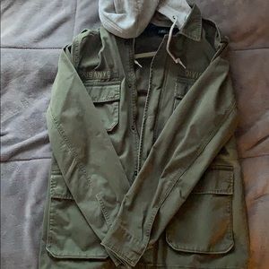 H&M green military jacket